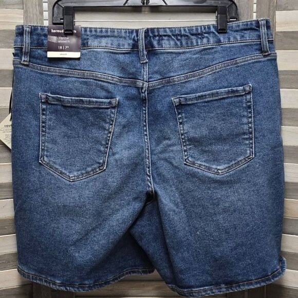 Women's High-Waisted Bermuda Jean Shorts | Ava & Viv | 24 - Picture 4 of 10